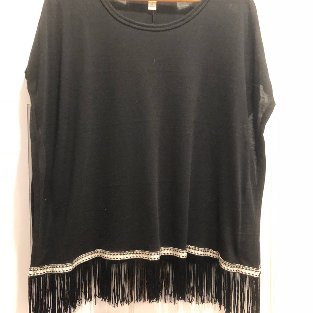 Black fringe top